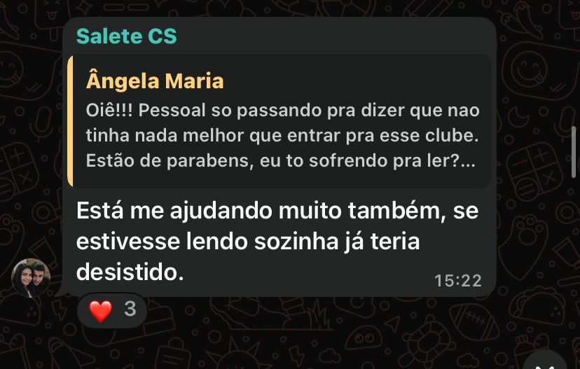 Depoimento sobre as aulas do clube