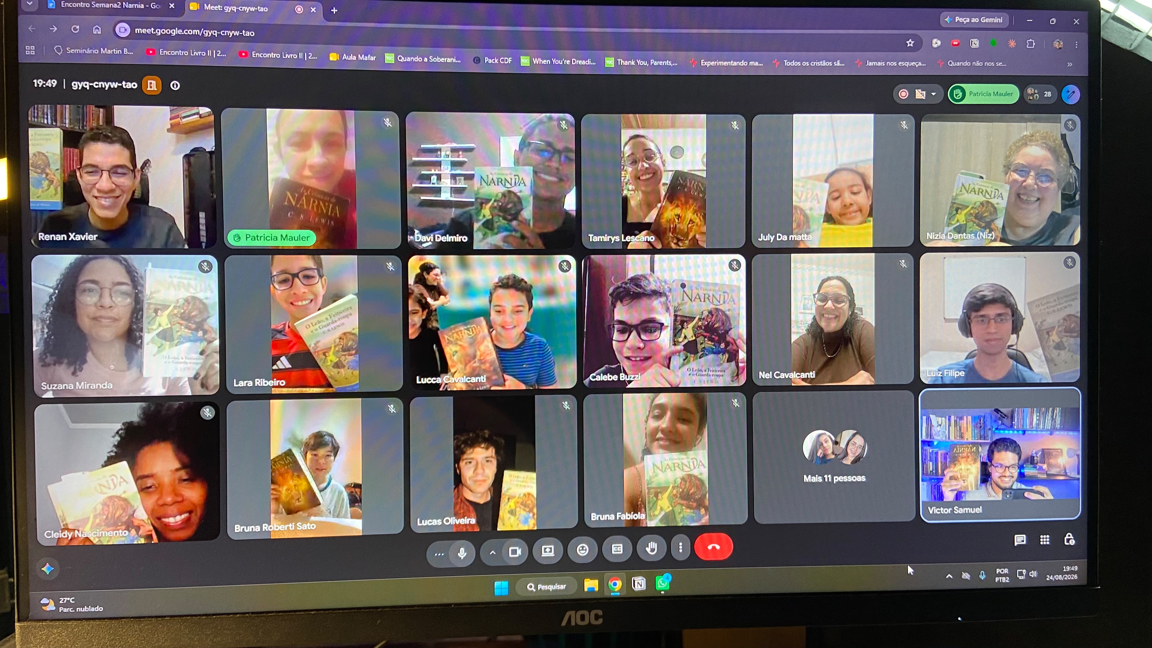 Encontro ao vivo da turma